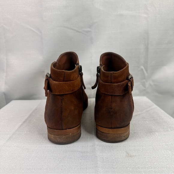 Franco Sarto leather suede rust brown Kennedy ankle bootie winter fall spring - Picture 3 of 8